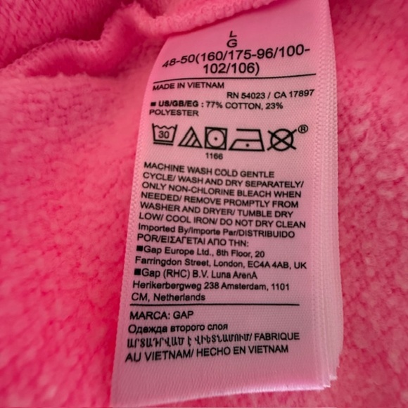 Women's Gap Neon Pink Sweatshirt Shorts Large L EUC - Picture 6 of 6